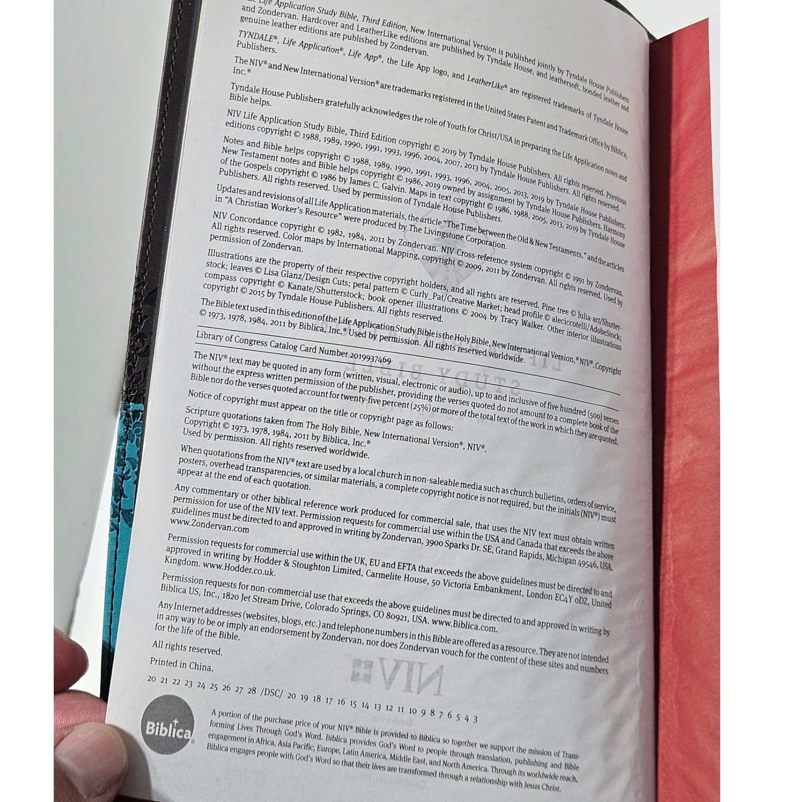NIV Life Application Study Bible Zondervan Leathersoft Two-Tone Gray Teal