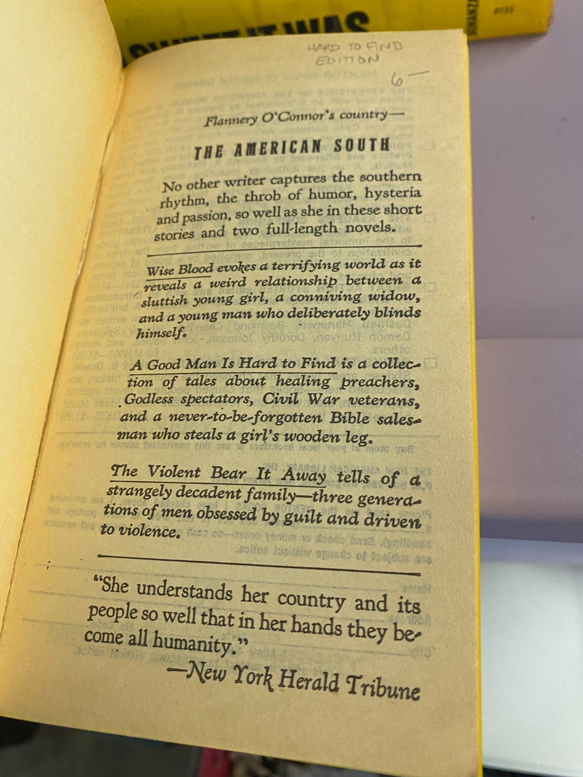 THREE BY FLANNERY O’CONNOR – Flannery O’Connor (Signet/New American Library)
