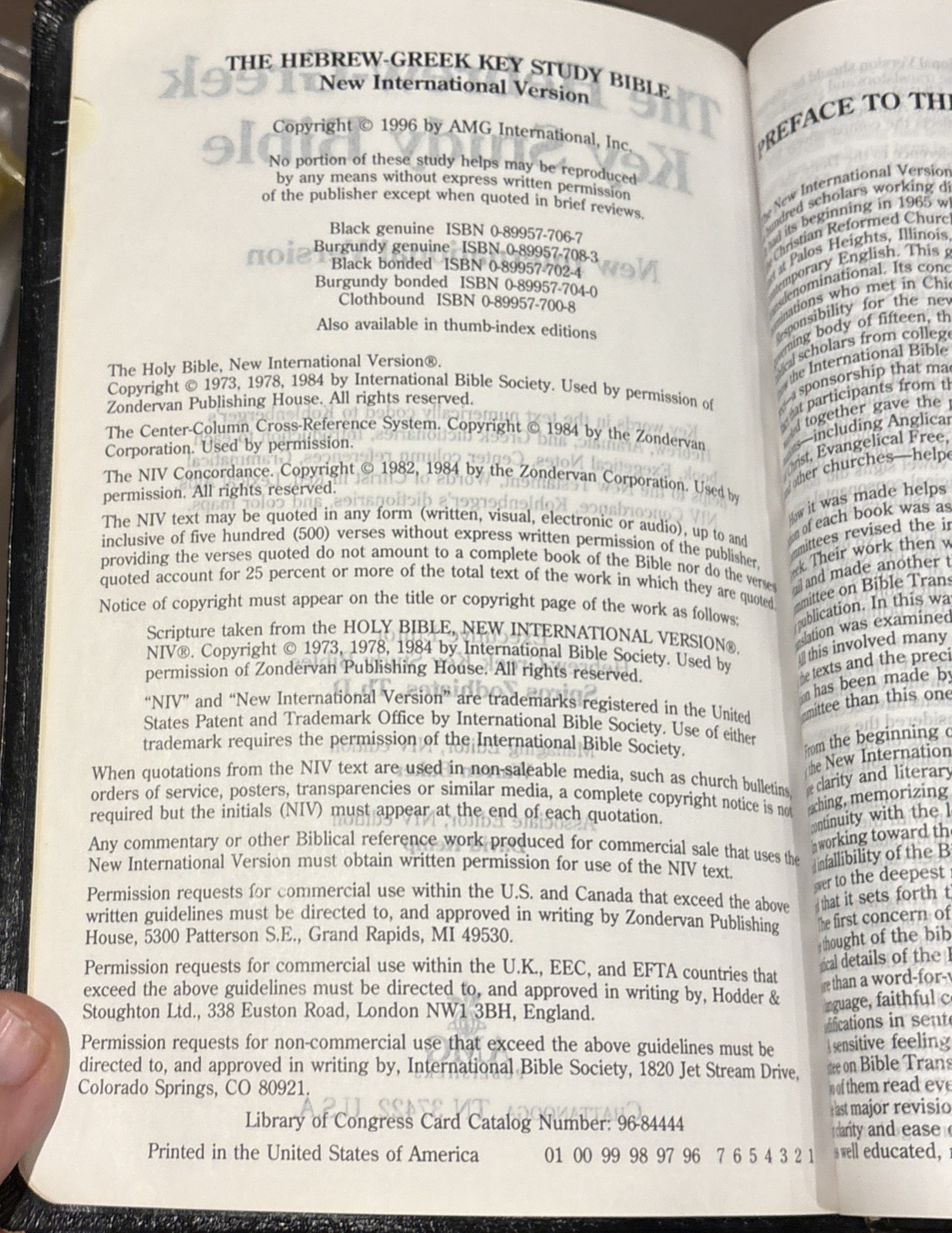 Hebrew Greek Key Word Study Bible NIV Red Letter Ed AMG Bonded Leather Indexed