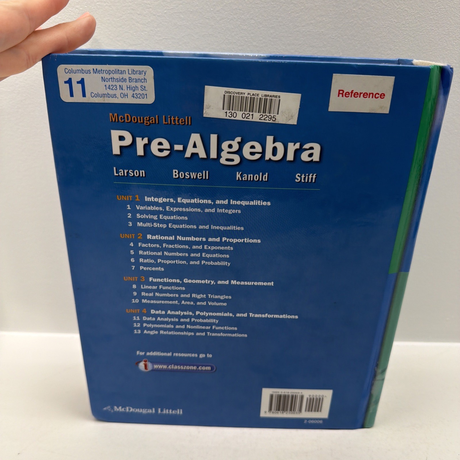 McDougal Littell Pre-Algebra: Student Edition 2005 – Hardcover – VERY GOOD