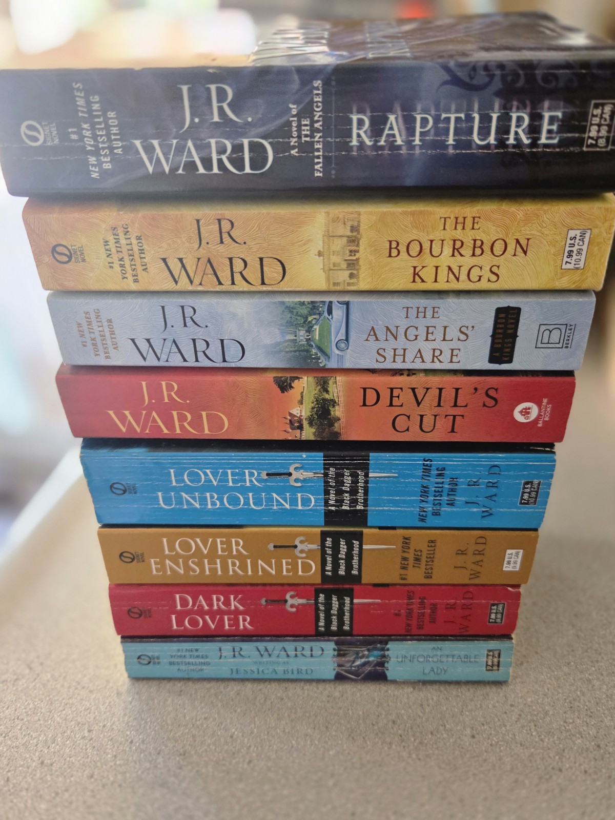 J. R. Ward Lot Of 8 Books. Paperback. Paranormal Romance