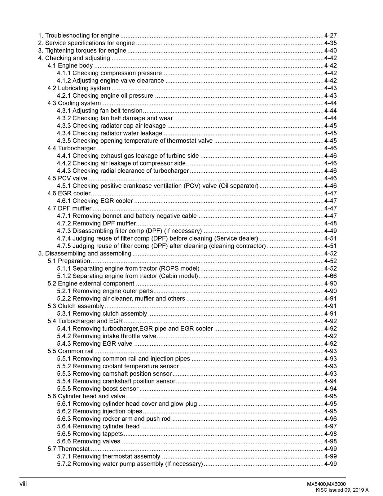 KUBOTA MX5400 MX6000 WORKSHOP MANUAL WSM, BOUND, COVERS, XL FOLDOUT PAGES!