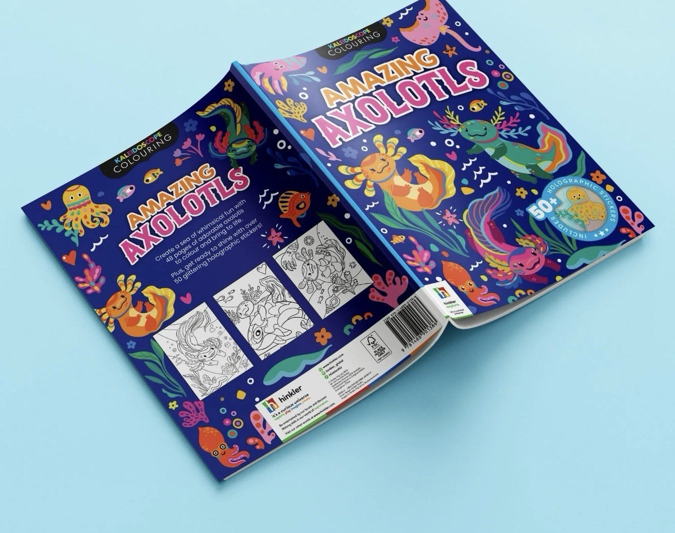 Kaleidoscope Sticker Coloring Amazing Axolotls Book Children 6 And Up 72pages