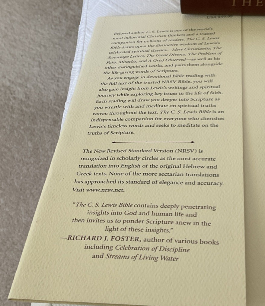 The C. S. Lewis Bible NRSV LEATHER