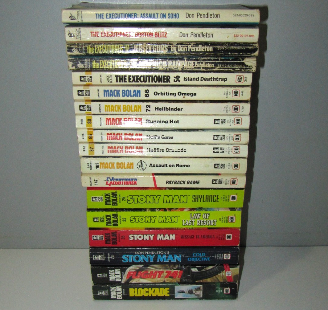 Lot of 18 Don Pendleton books PB The Executioner, Mack Bolan mens adventure