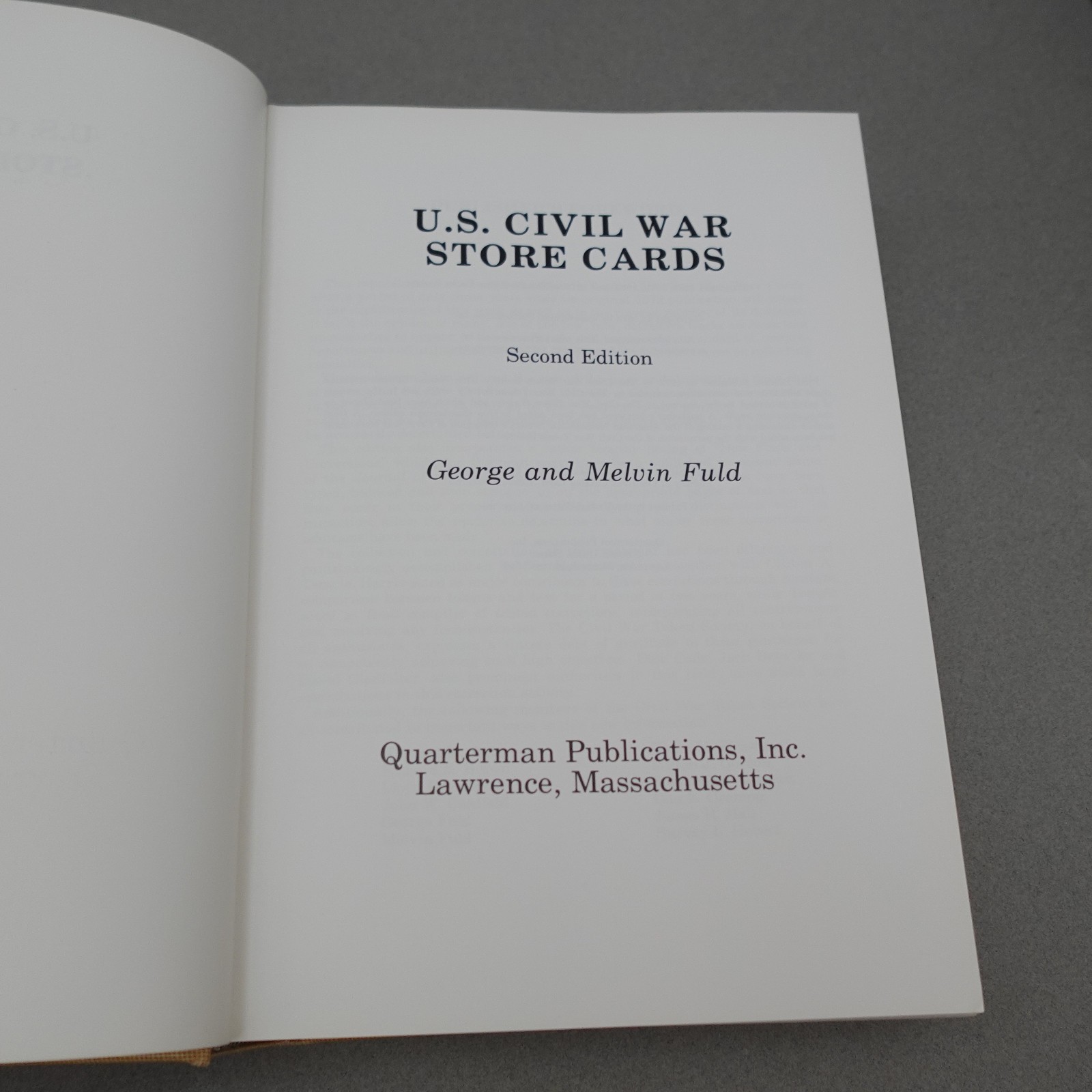 US CIVIL WAR STORE CARDS By George and Melvin Fuld HC DJ Numismatic