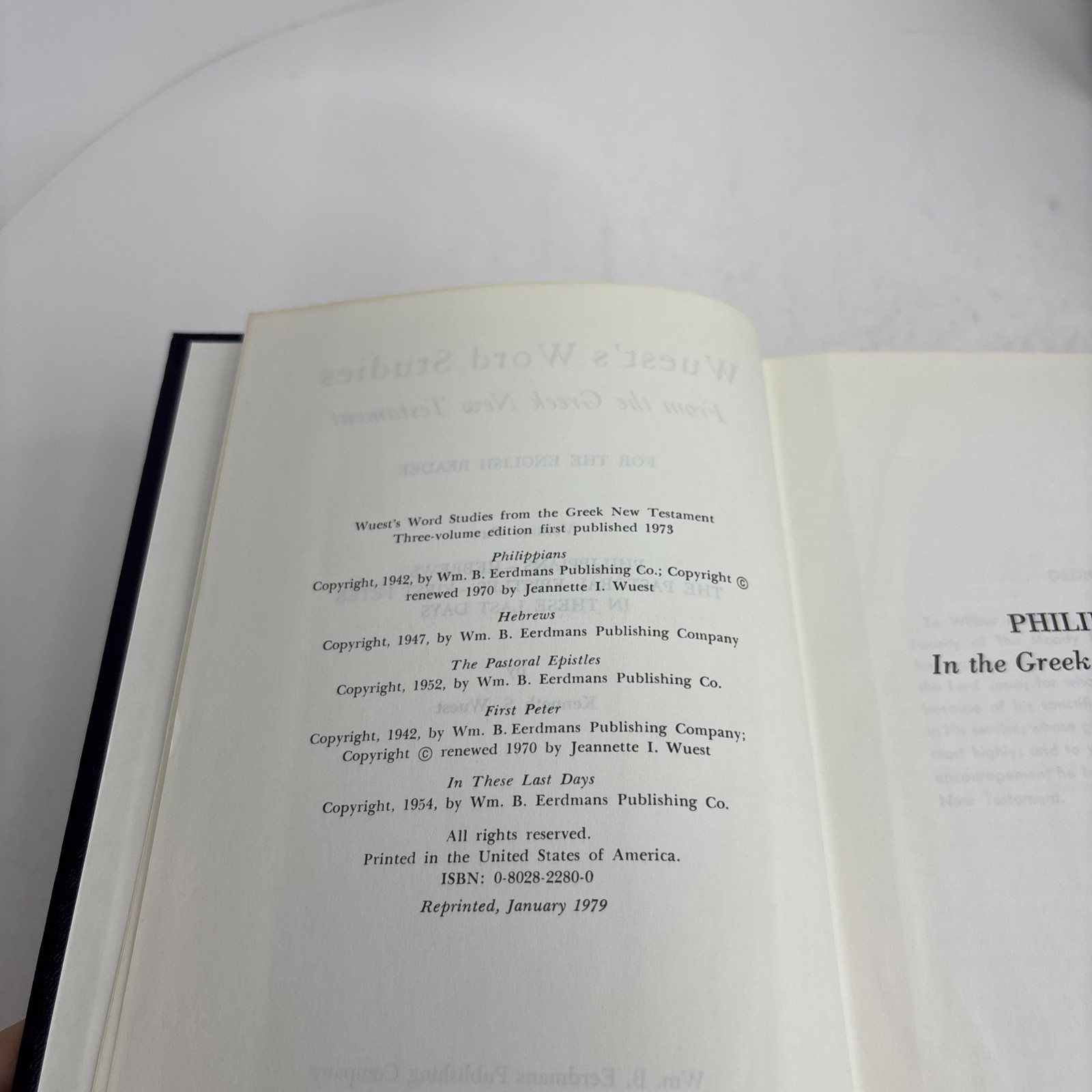 Word Studies in the Greek New Testament by Kenneth S. Wuest Vol 1-3 Only 1973