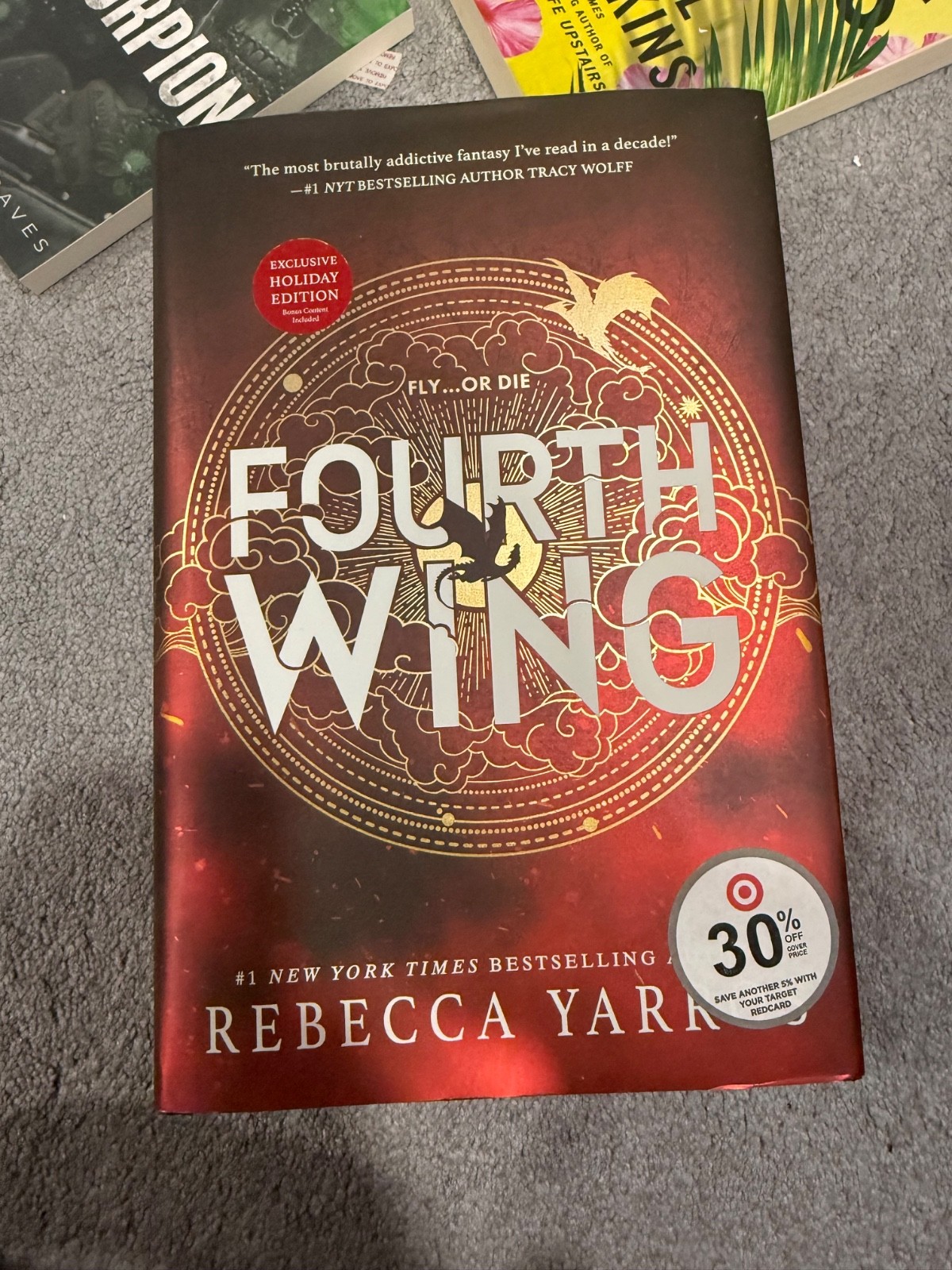 Fourth Wing Exclusive Holiday Edition Black Sprayed Edges Hardback