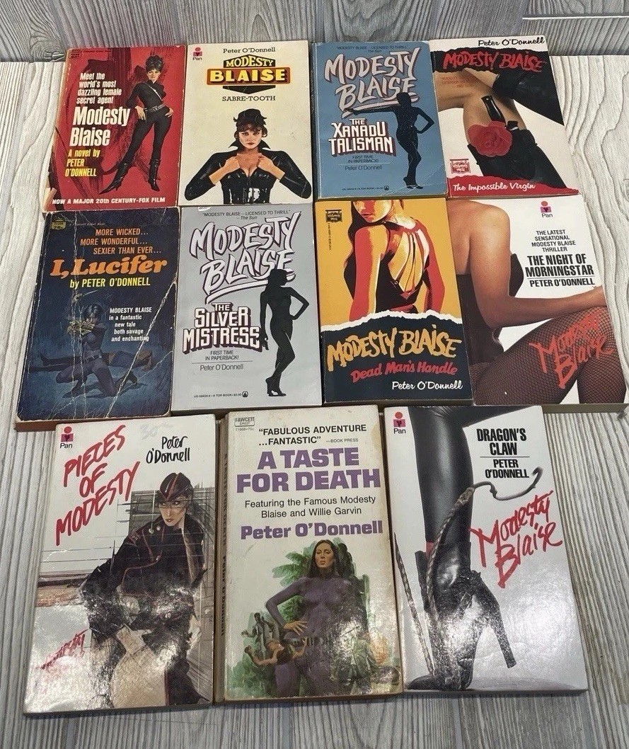 Modesty Blaise Paperback Lot of 11 Peter O’Donnell VTG 1960-80s Spy Espionage