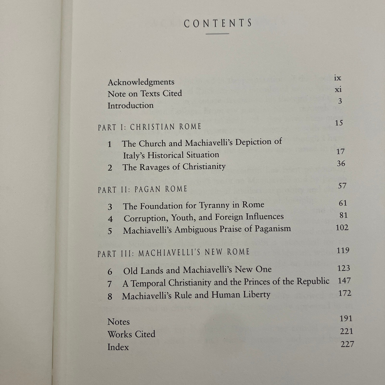Machiavelli’s Three Romes HCDJ 1996 Ex-Library Vickie Sullivan Religion Liberty