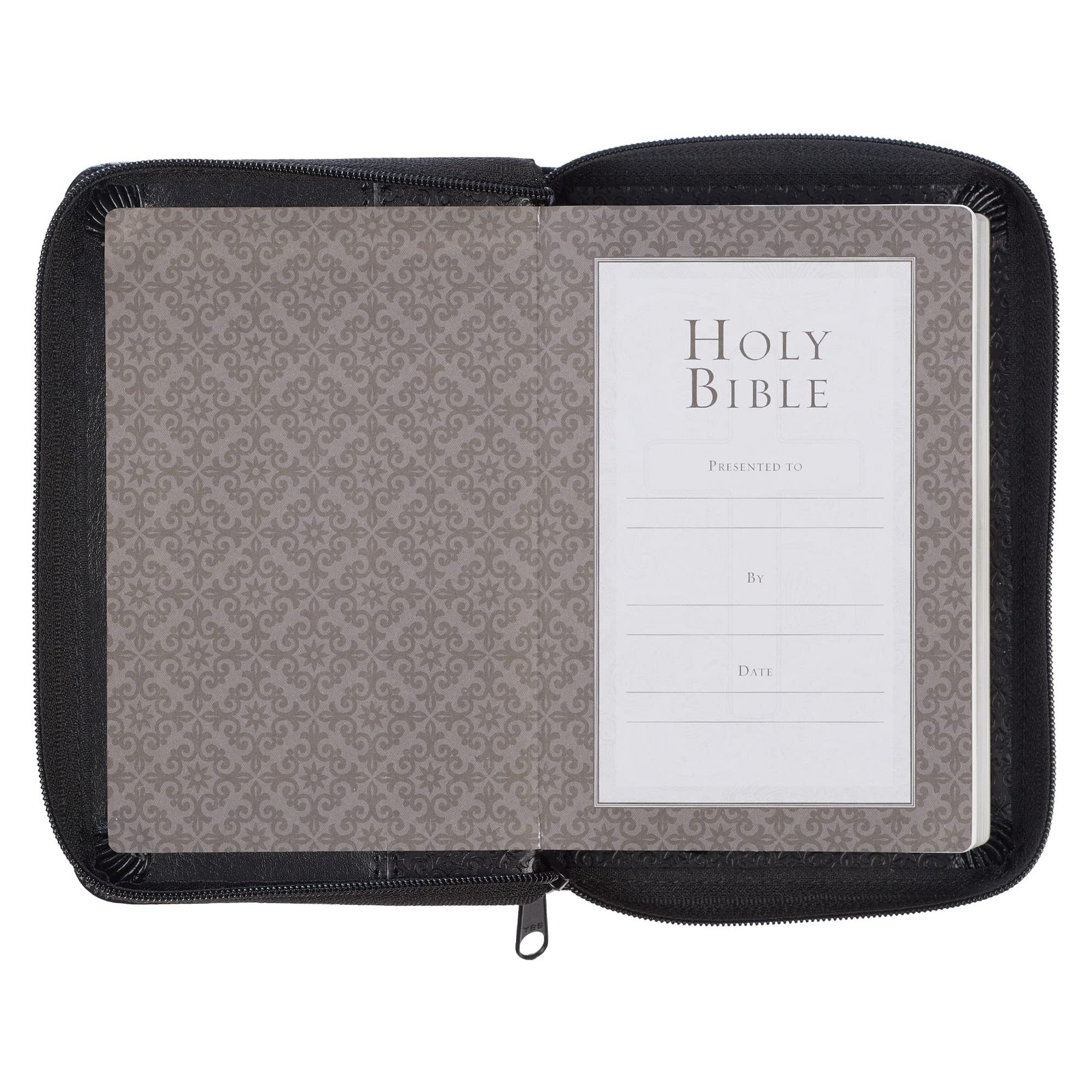 KJV Holy Bible Mini Pocket Bible Zippered Black Faux Leather – Imitation Leather