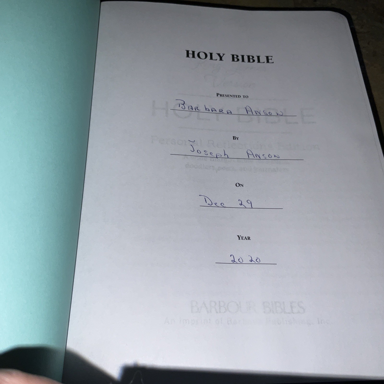 Holy Bible : King James Version, Teal Garden, Personal Reflections Edition: A…