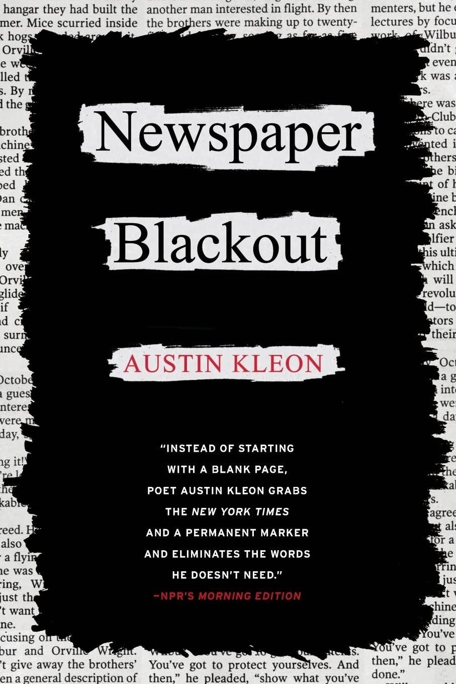 Newspaper Blackout – paperback Kleon, Austin