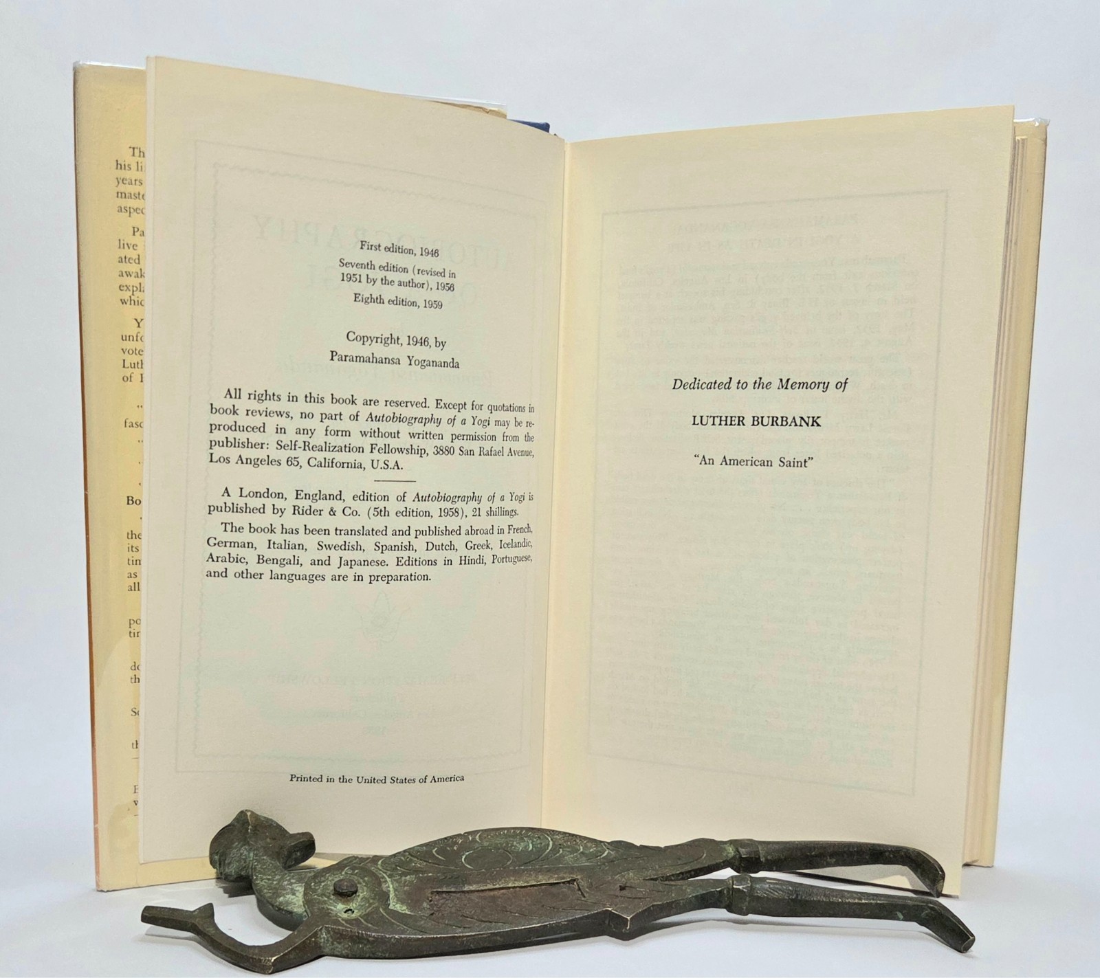 Autobiography of a Yogi 1959 8th Edition Paramhansa Yogananda Meditation HC$DJ