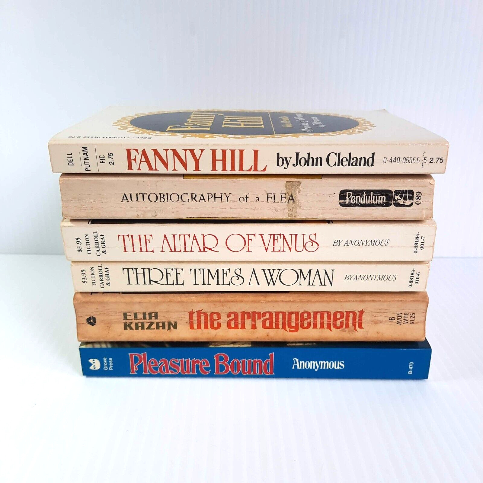 Vintage Pulp Erotica Lot of 6 Adult Paperbacks 60s & 80s, Fanny Hill, Flea