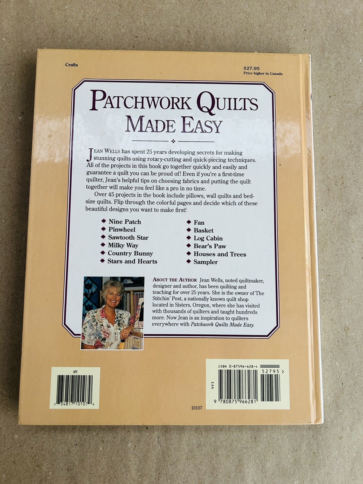 Jean Wells Patchwork Quilts Made Easy 1994 Quilt Sewing Book