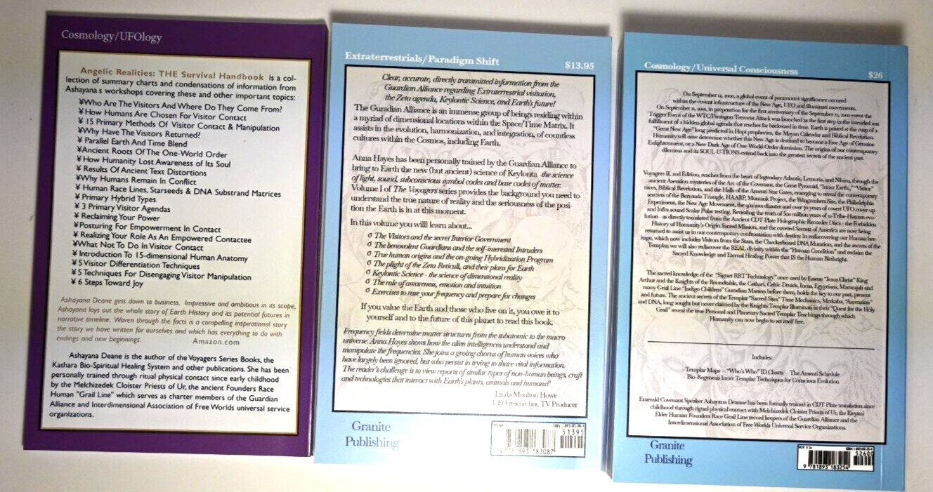 Voyagers Vol I,II & Angelic Realities The Survival Handbook,by Ashayana Deane