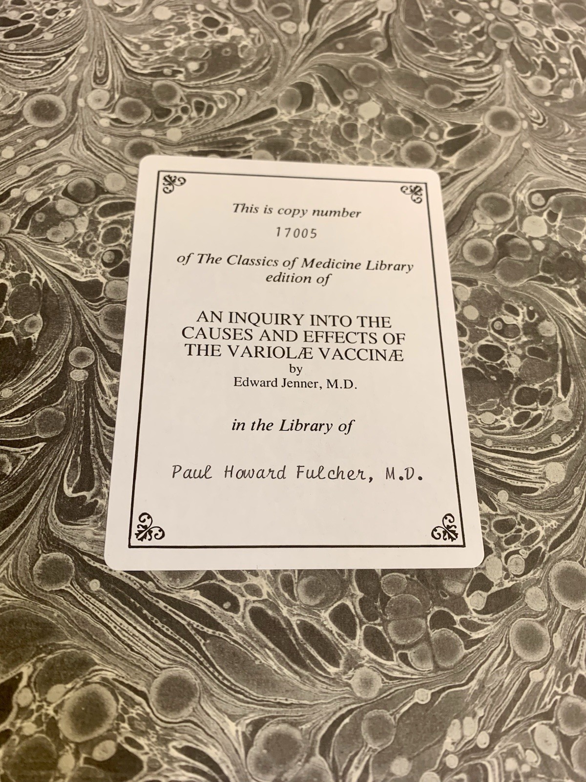 Jenner CAUSES & EFFECT OF VARIOLAE VACCINAE Classic of Medicine 1978 Near Mint