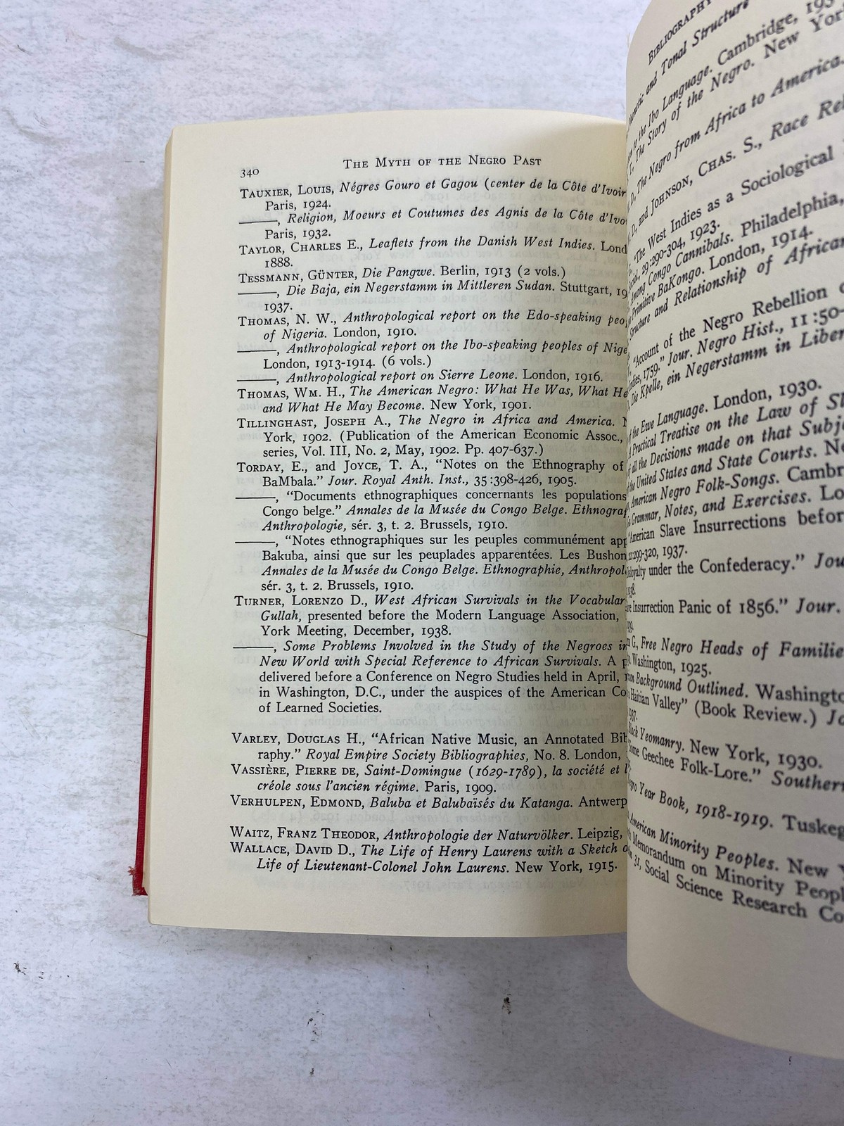 The Myth of the Negro Past Ex-library 1969 HC