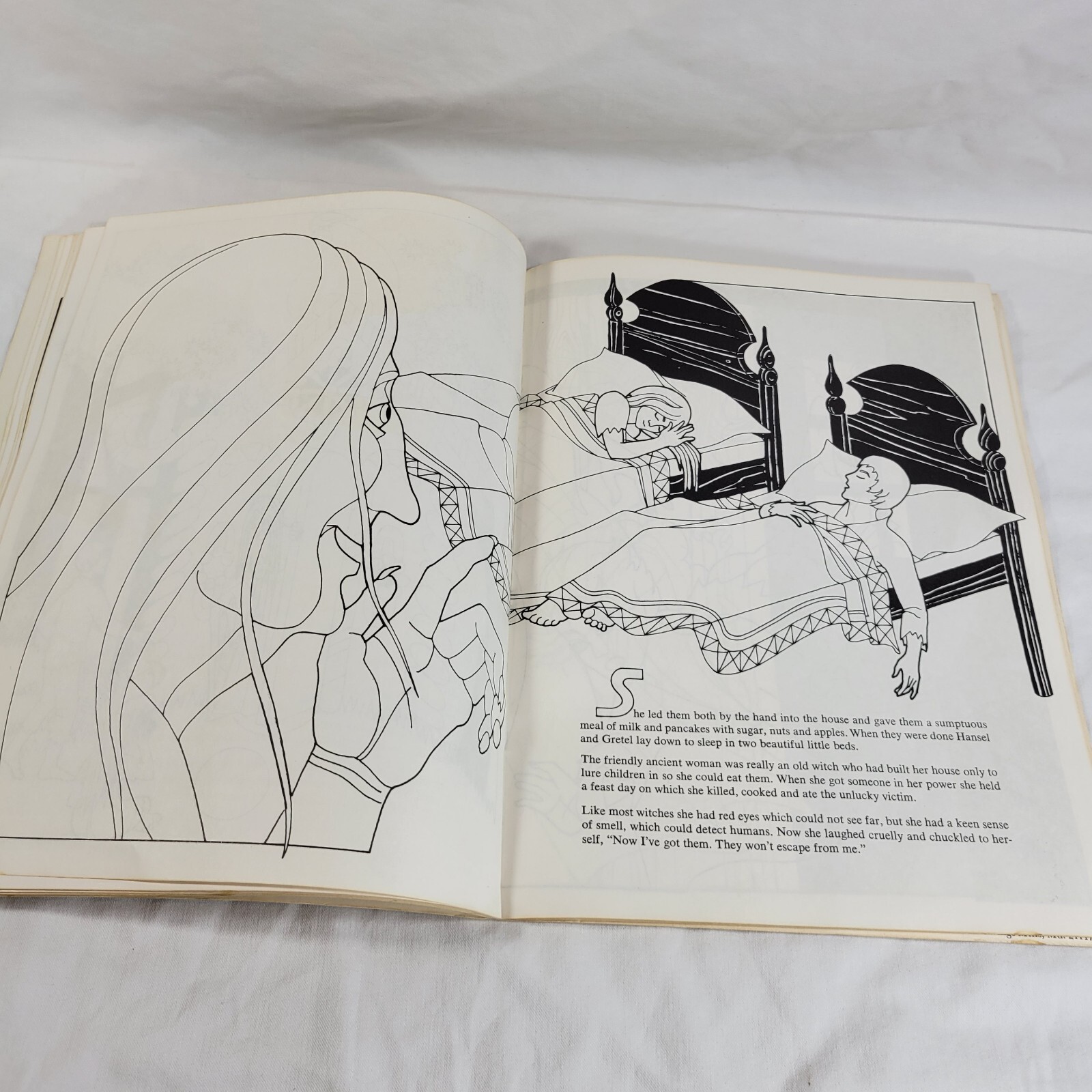 Vintage 1982 Hansel & Gretel Story – To – Color Book Caren Caraway Vintage