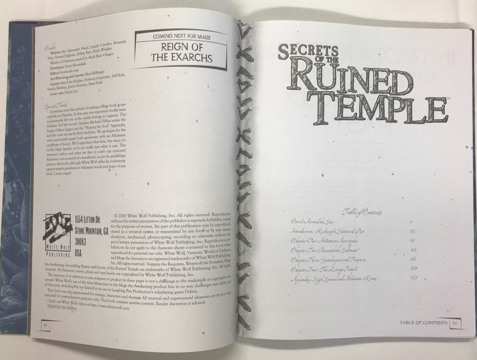 White Wolf 40310 Mage: The Awakening Secrets of the Ruined Temple Hardcover, VG+