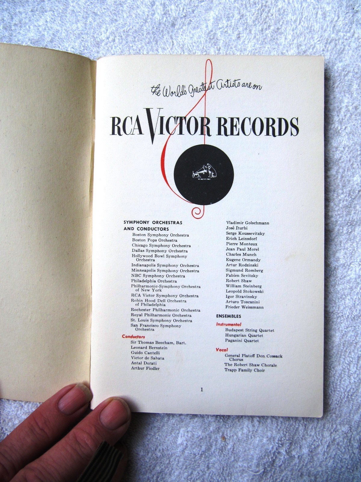 1950 RCA VICTOR Words and Music Famous Authors on Greatest Artists Opera Records