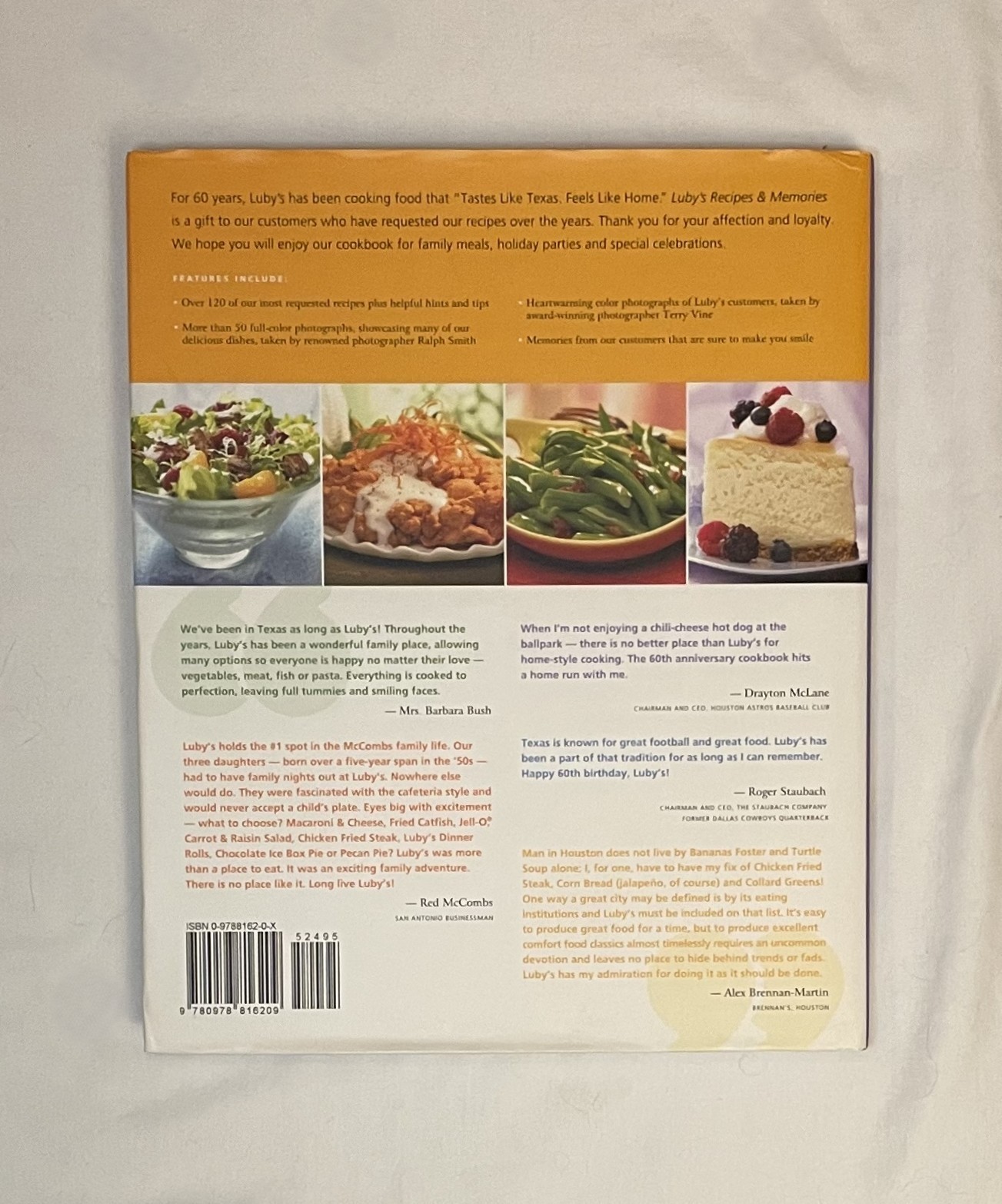 Luby’s Recipes & Memories Favorite Dishes Stories Hardcover Cookbook 2006