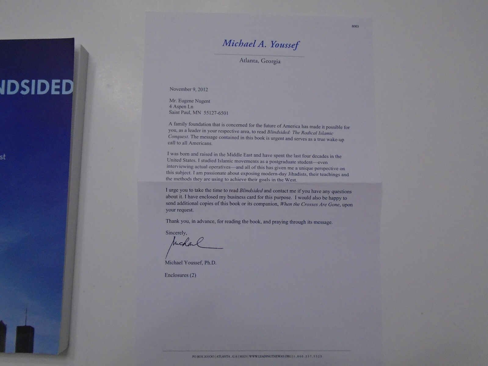 Blindsided by Michael Youssef (2012, PB) 1st Edition With Author Letter
