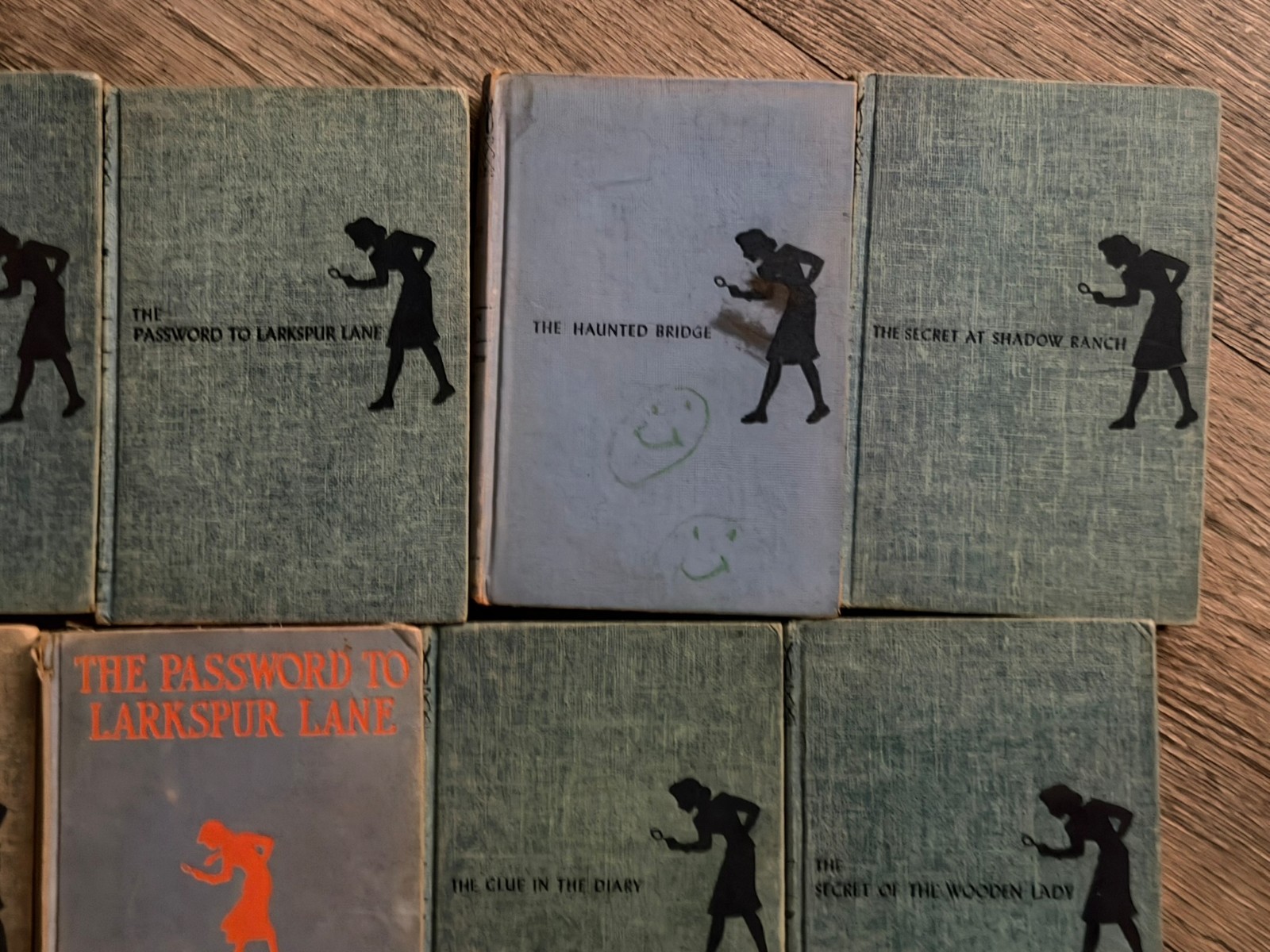 NANCY DREW MYSTERY STORY Book Hardcover 22pc Lot Blue Tweed Carolyn Keene