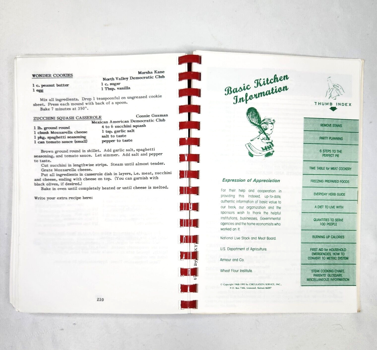 Vtg 1993 Democratic Clubs United Taste of California Recipe Book 210 Pages