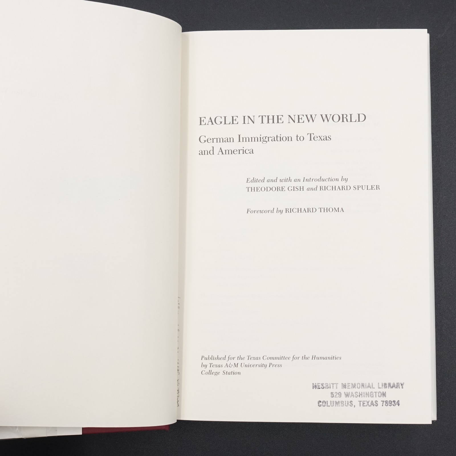 Eagle in the New World 1986 HB Mylar Covered DJ Ex Library First Ed Very Good UC