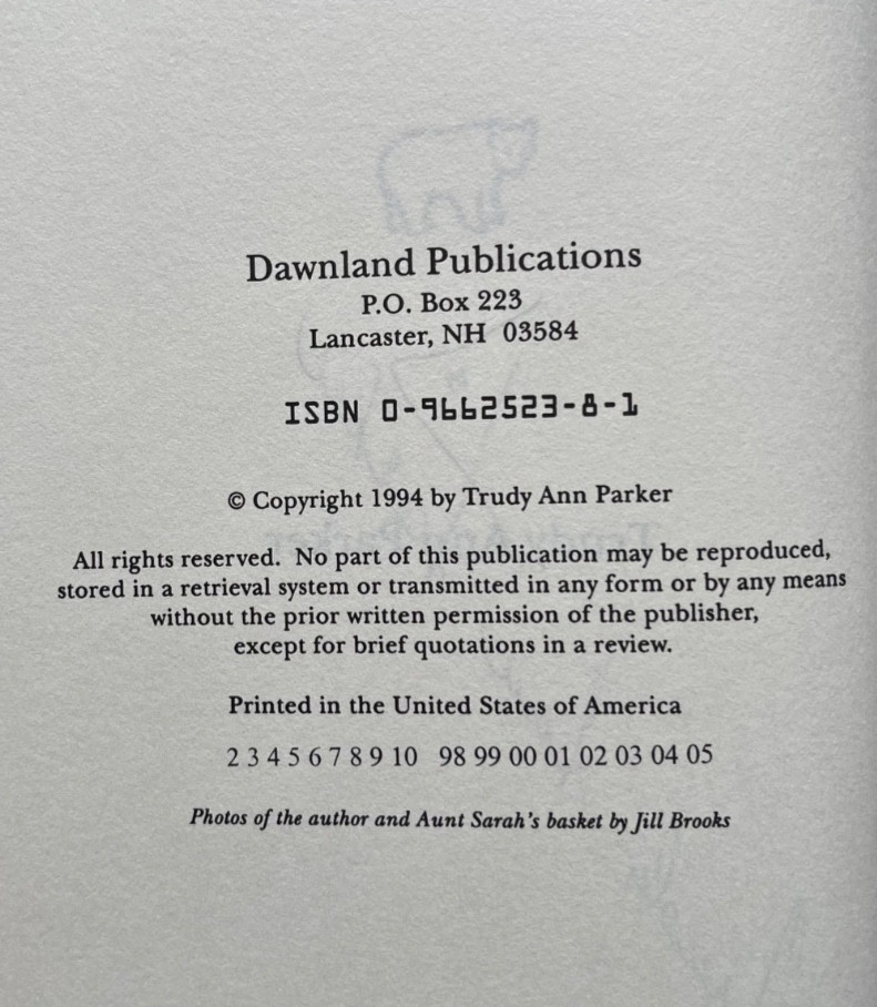 AUNT SARAH: WOMAN OF THE DAWNLAND. Trudy Ann Parker. SIGNED. 1994. VG HC/VG DJ.