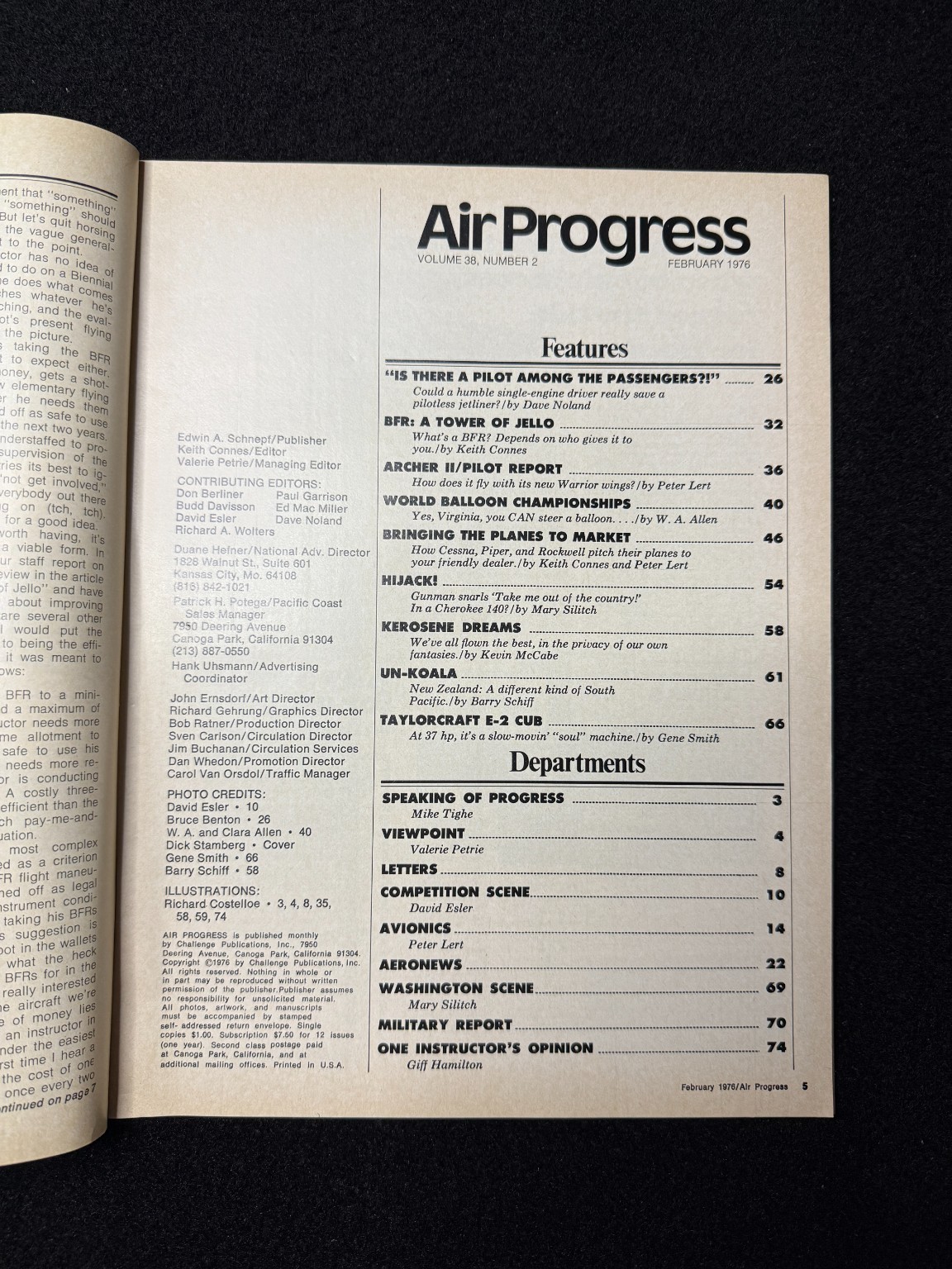 Air Progress 1976 Aviation Magazine Aircraft Cherokee 140 Hijack BFR Training