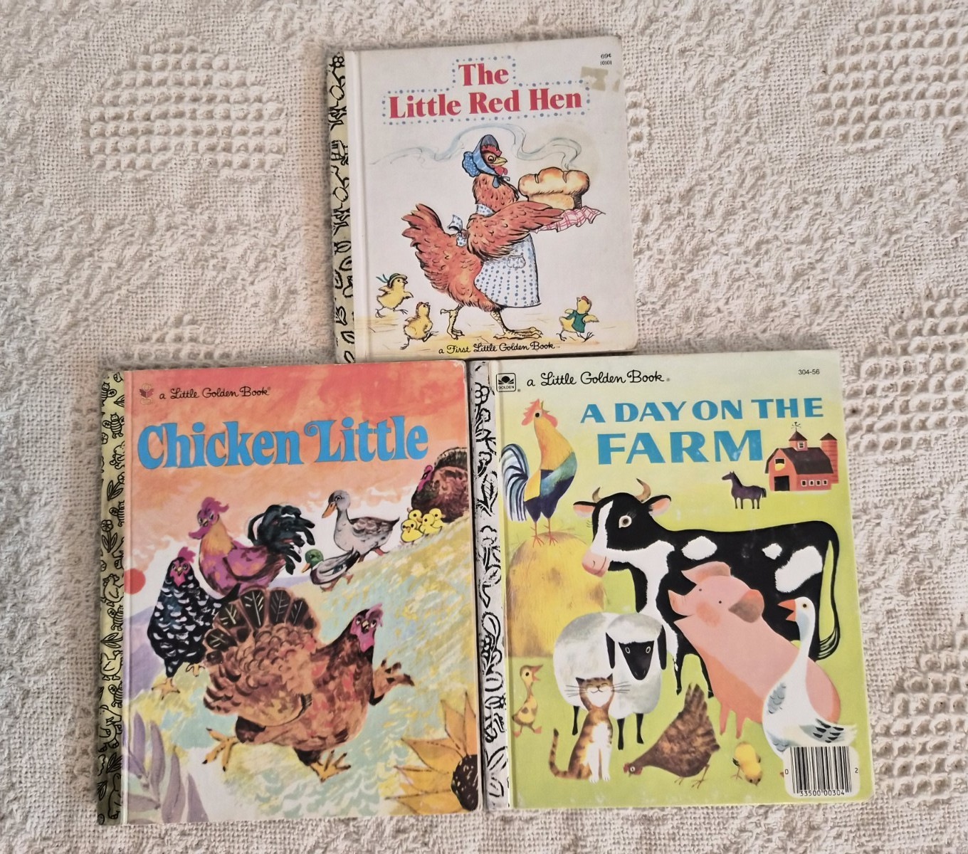 Lot of 3 Farm Themed Vintage Hardcover Little Golden Books