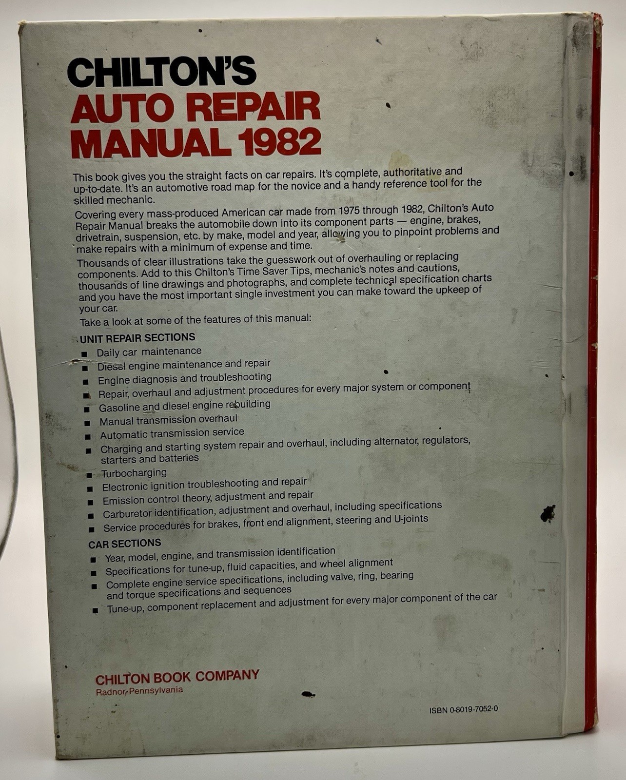 Chiltons Auto Repair Manual 1982 American Cars 1975-1982 Hardcover Book
