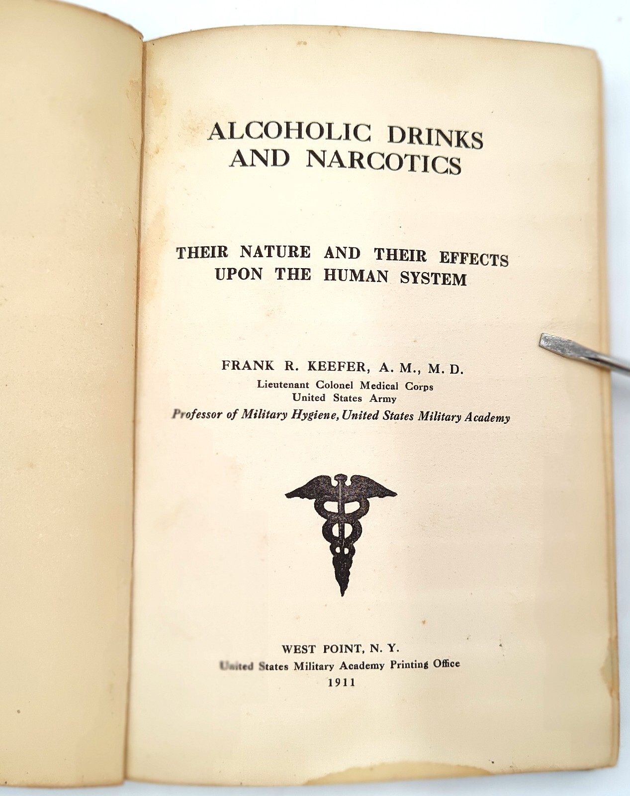 1911 1st Ed Alcoholic Drinks And Narcotics Keefer Army Military Hygiene Medical