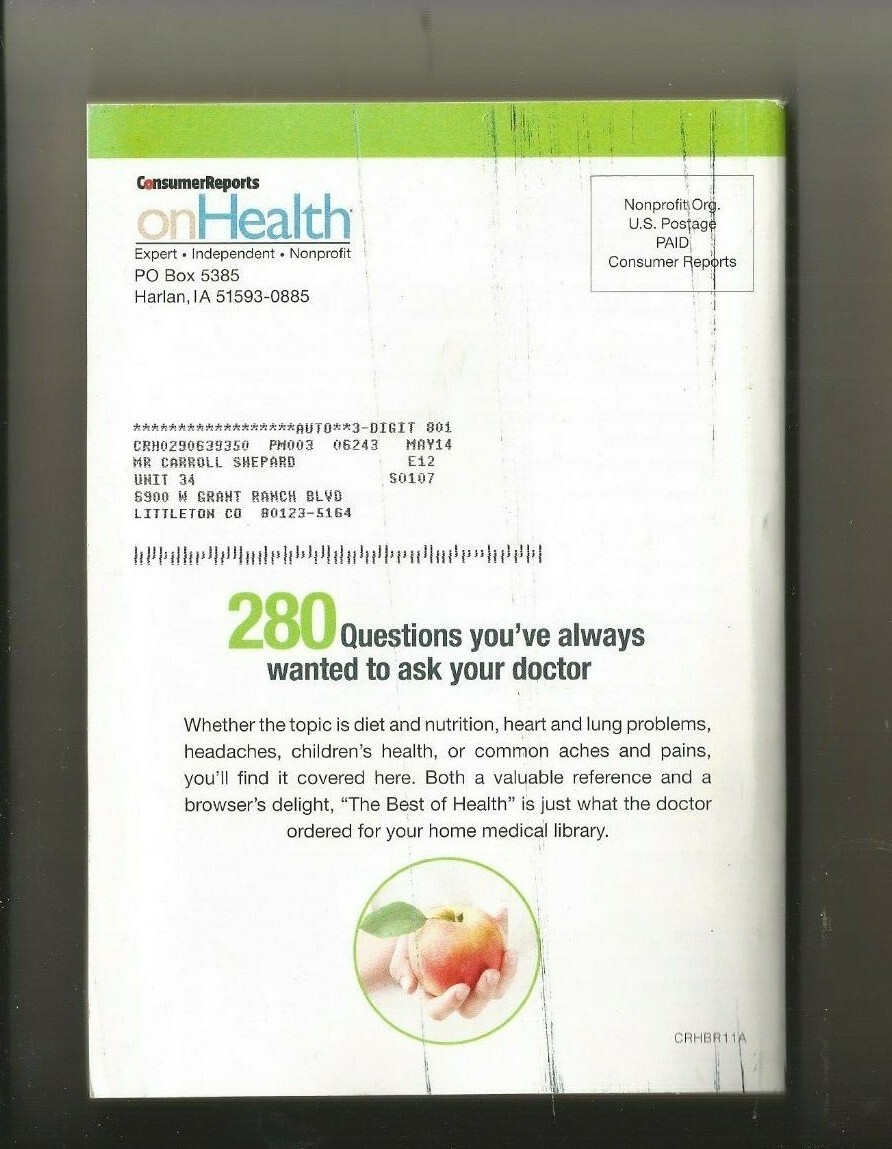 Consumer Reports – The Best of Health softcover EX condition 232 pages
