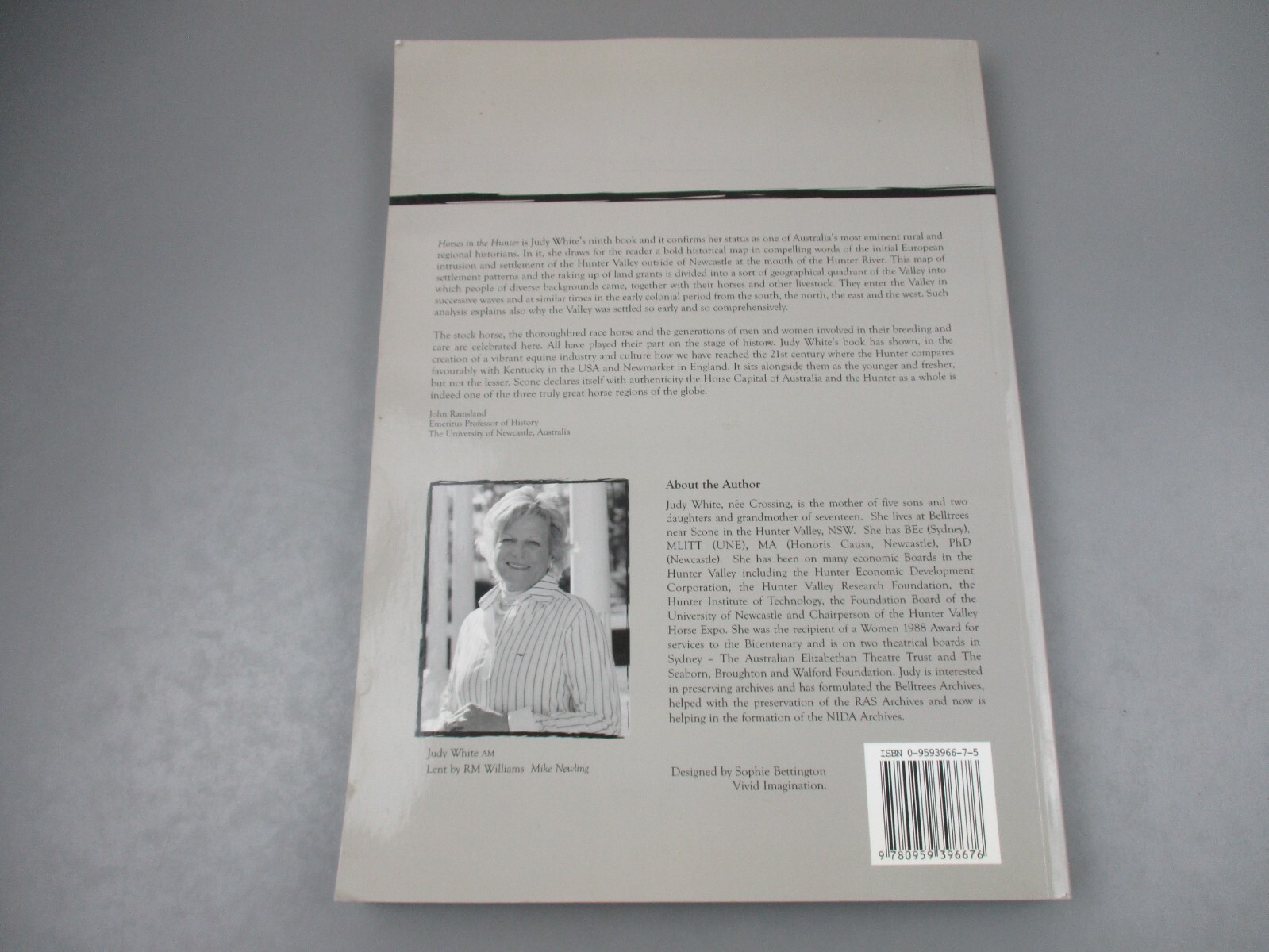 Horses In The Hunter 1820-2005 River Valley NSW Signed Judy White Hardcover
