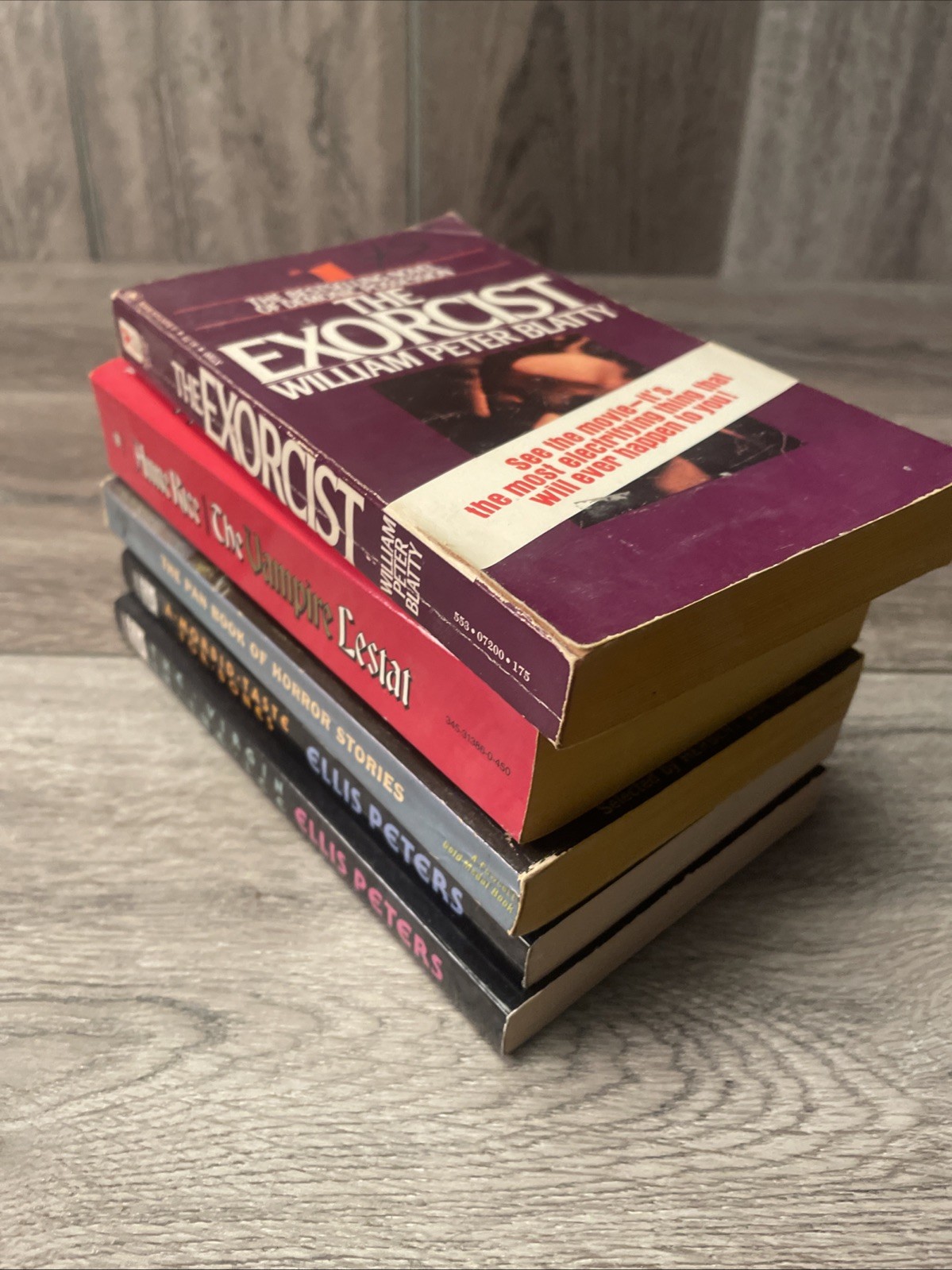 Vintage Horror & Mystery Book Lot (5) – Anne Rice, Exorcist, Ellis Peters