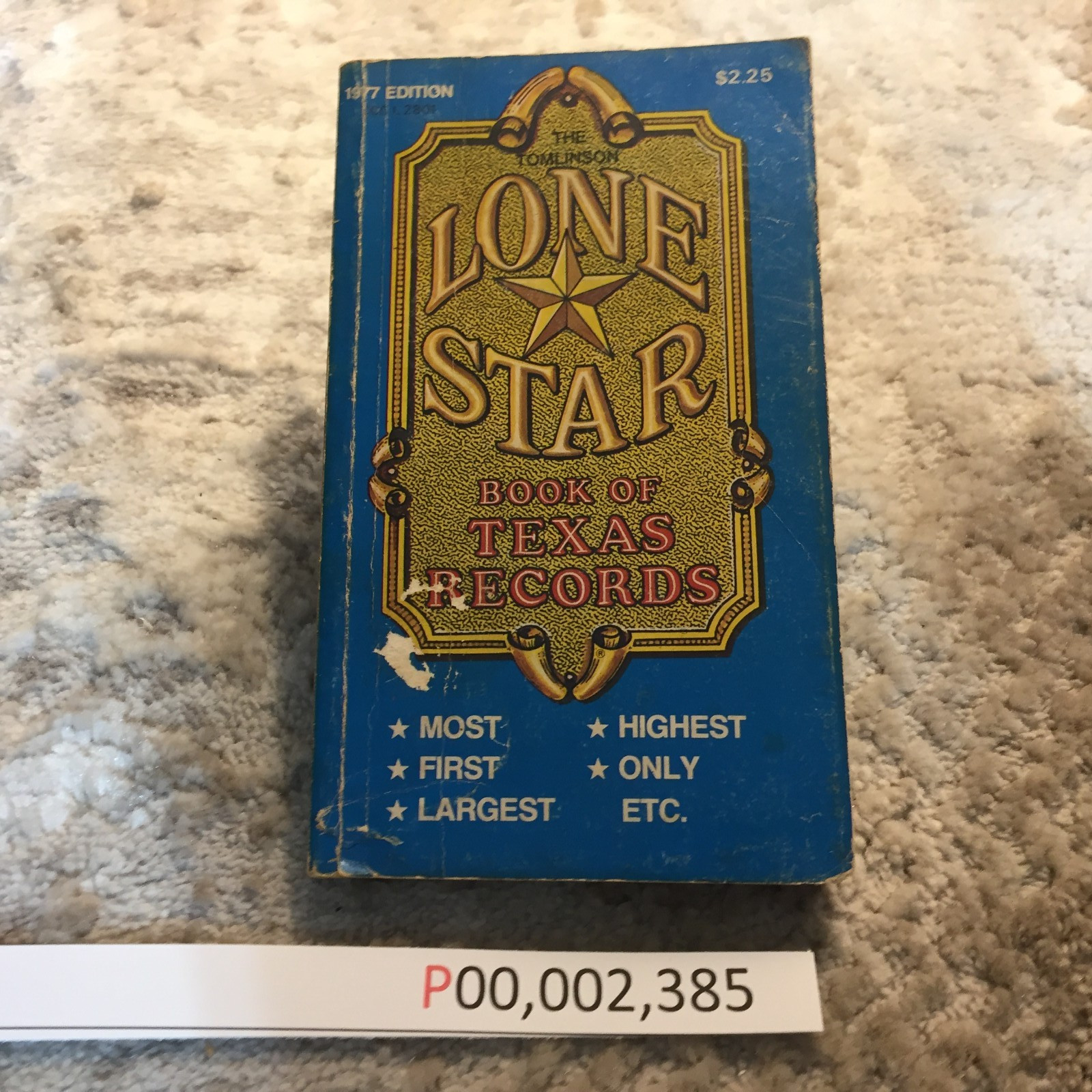 The Tomlinson Lone Star Book Of Texas Records 1977 Edition Texas Superlative
