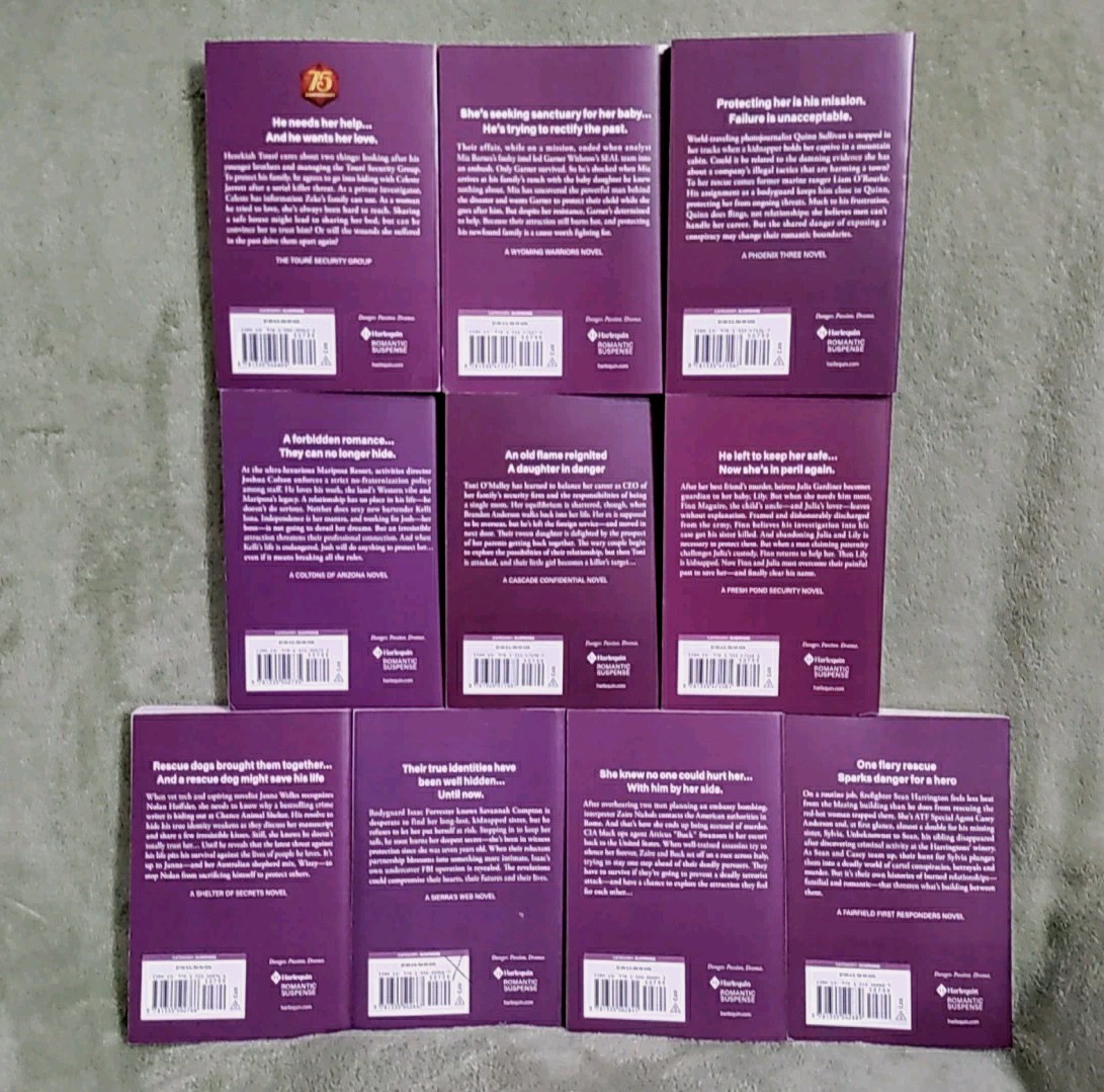 Lot of 10 Harlequin Romantic Suspense Intrigue Books PB Bodyguard Mystery AC-7