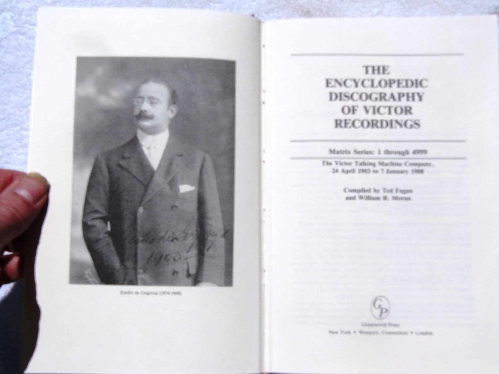 Fagan Moran ENCYCLOPEDIC DISCOGRAPHY OF VICTOR RECORDINGS Vol 2 Matrix Series