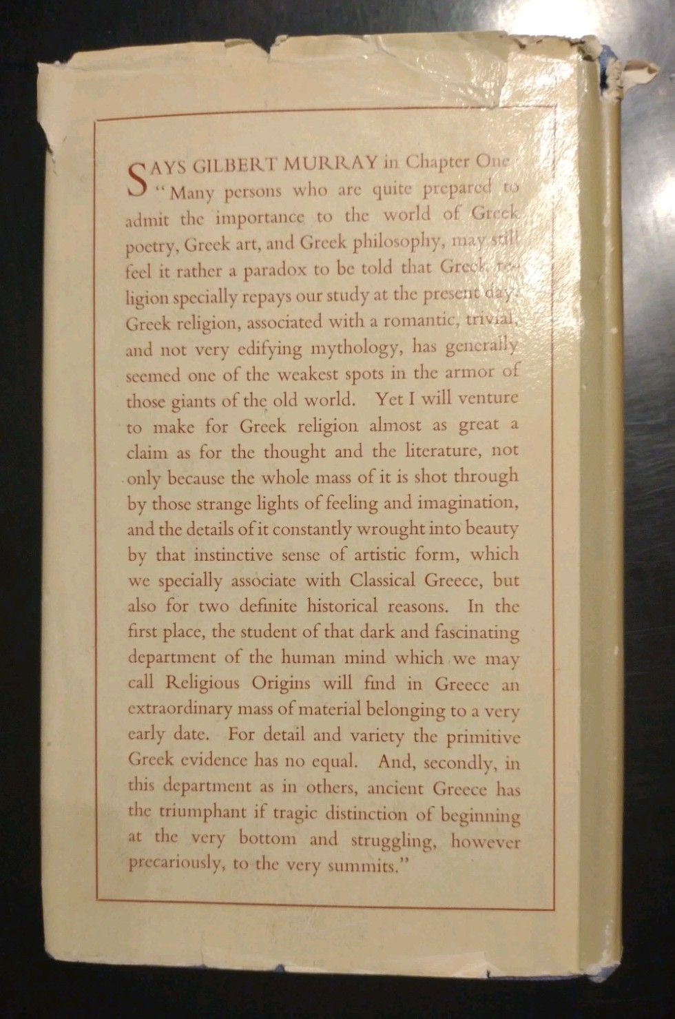 Five Stages of Greek Religion. Gilbert Murray. Beacon Press. 1951. HCDJ