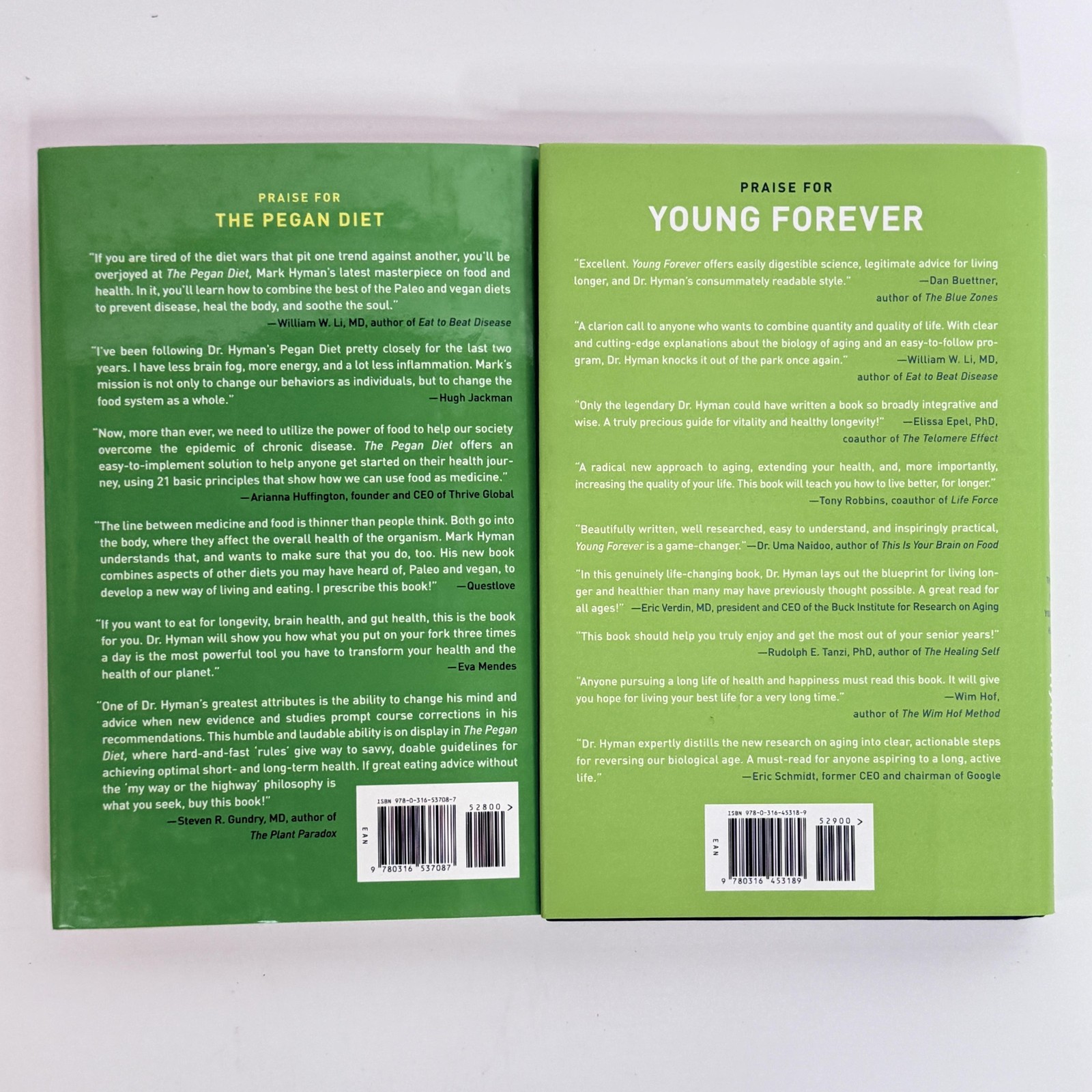 Lot 2 Mark Hyman HC Books The Pegan Diet Young Forever Health & Longevity Set