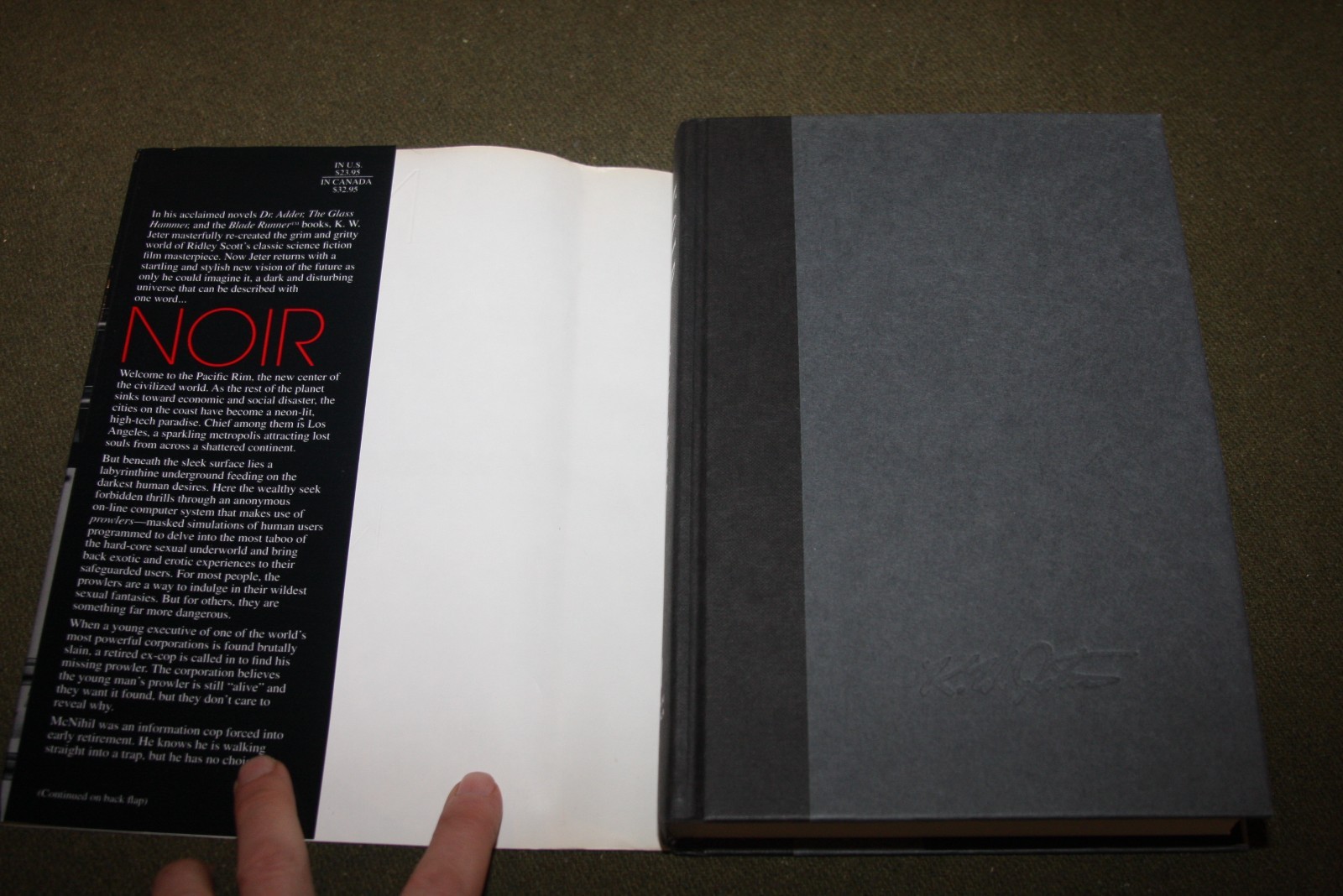 Noir : A Novel by K. W. Jeter 1998 HC 1st Edition/1st Printing