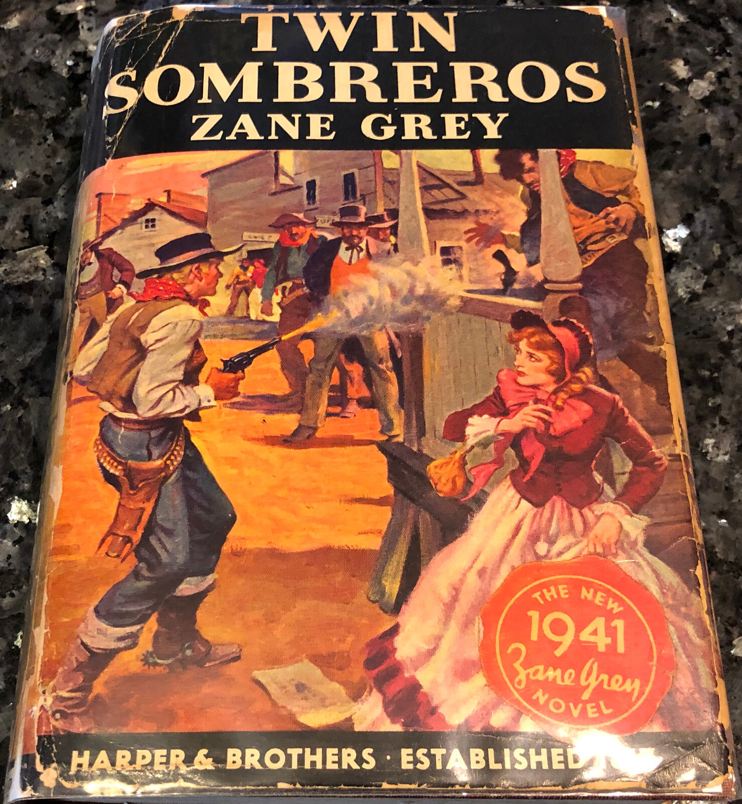 TWIN SOMBREROS By ZANE GREY 1ST ED.,1ST PRINT 1941, G+ ACTION WESTERN