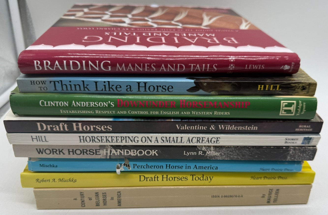 Lot 9 Horse Books Encyclopedias Breeds Horsemanship equestrian in good cond.