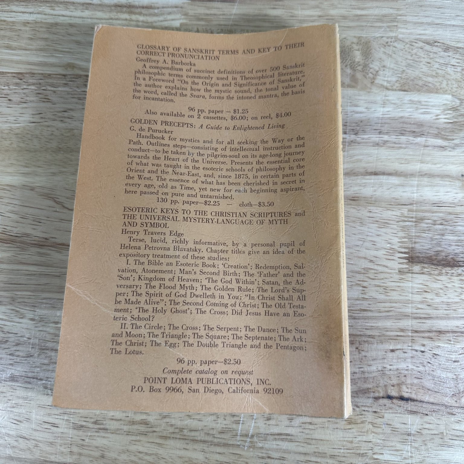 Sanskrit Keys to the Wisdom-Religion Judith Tyberg 1976 Second Edition Theosophy