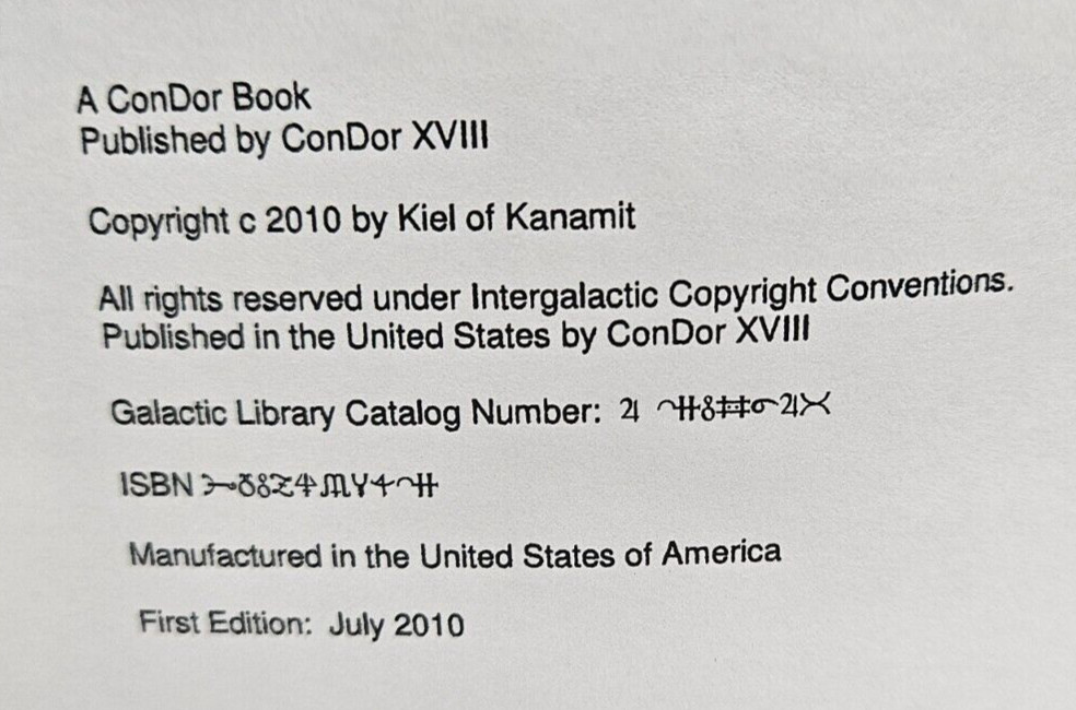 Kiel of Kanamit Cookbook Volume 3, Kanamit Kulinary Academy, 2010 1st Edition