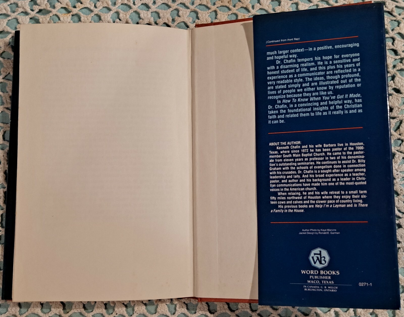 How to Know When You’ve Got It Made by Ken Chafin, 1981, HC w/ DJ, 168 pages
